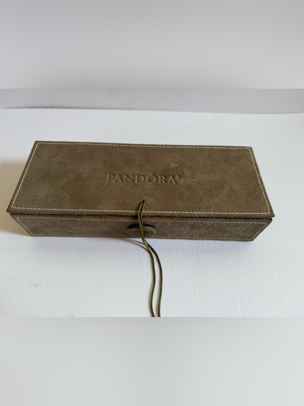 Authentic PANDORA Faux Tan Suede 3-Tier Stackable Travel Jewelry Box Organizer